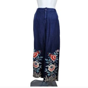 Johnny Was Linen crop pants, EUC, Size M